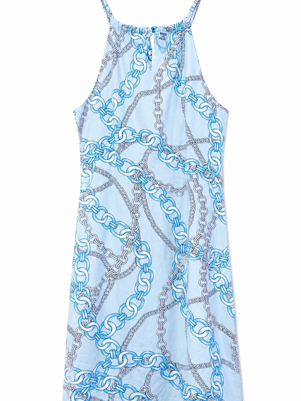 J.McLaughlin Catalina Cloth Blue Chain Print Dress Medium Shelf Bra